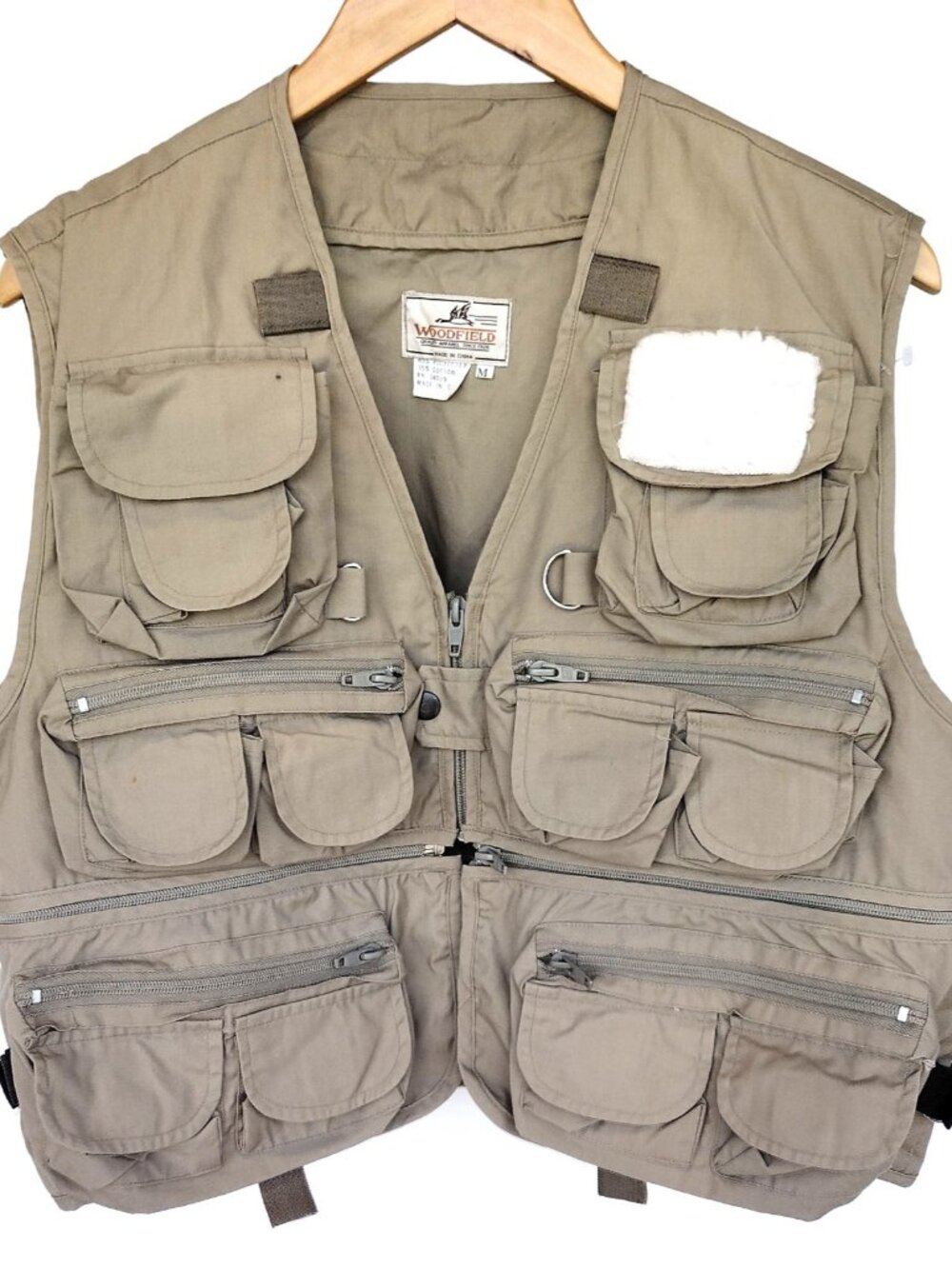 Woodfield Vintage Fishing Vest Beige Size Medium